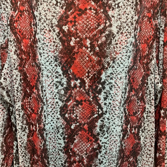 AFRM Midi Long Sleeve Mesh Blue Snake Pattern Dress - Picture 5 of 7